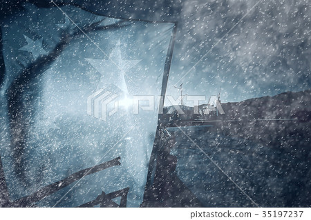 the Chinese flag on the street the Chinese flag on the street 35197237