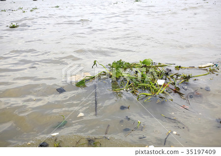 Texture of water in a dirty river 35197409