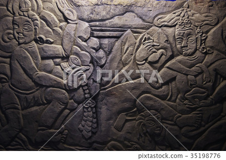 ancient Buddhist carving on stone 35198776