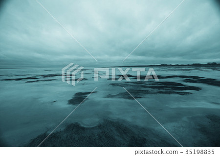 frozen lake in winter background 35198835