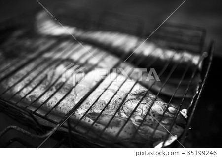 Fish on the grill in the street Fish on the grill in the street 35199246