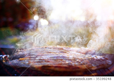 Fish on the grill in the street Fish on the grill in the street 35199248