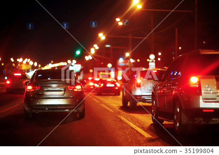 Evening traffic jam in the city Evening traffic jam in the city 35199804