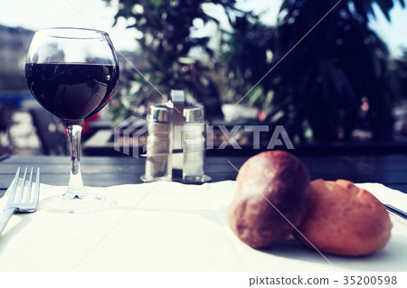 glass restaurant table wine serving 35200598