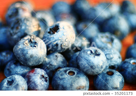 fresh berries blueberries close-up scattered fresh berries blueberries close-up scattered 35201173