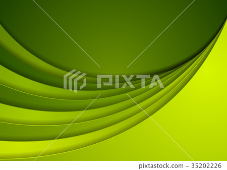Green corporate wavy abstract background - Stock Illustration [35202226 ...