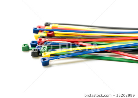 Cable ties isolated on white background. Cable ties isolated on white background. 35202999