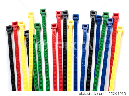 Cable ties isolated on white background. Cable ties isolated on white background. 35203013