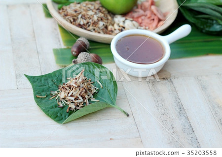 Miang Kham - leaf wrap appetizer is delicious. Miang Kham - leaf wrap appetizer is delicious. 35203558