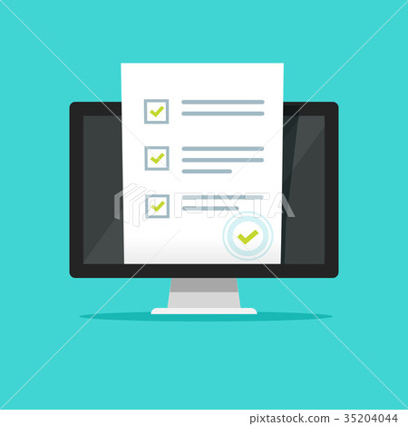 Online form survey on pc computer vector Online form survey on pc computer vector 35204044