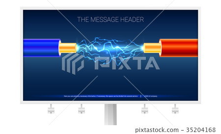Poster with Electric cable and sparks on the 35204168