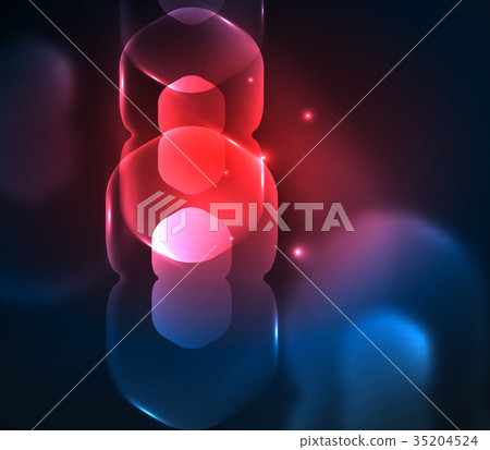 Blurred transparent hexagons on dark, digital 35204524
