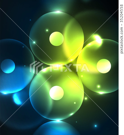 Blurred glowing circles, digital abstract 35204558