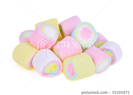 colorful of marshmallow isolated on white colorful of marshmallow isolated on white 35205071