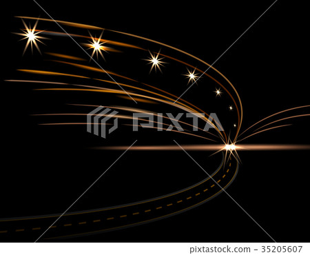 Abstract light effects. Car lights. Road, street 35205607