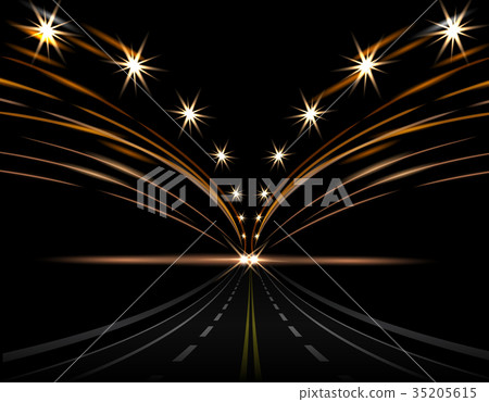 Abstract light effects. Car lights. Road to 35205615