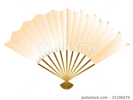 New Year ｜ New Year's card material, fan with tint block white ｜ Japanese Folding fan 35206878