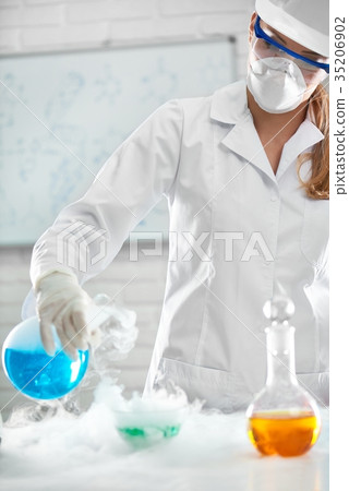 Female chemist working at the laboratory Female chemist working at the laboratory 35206902