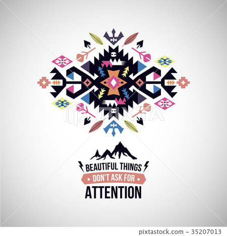 Fancy geometric vector simbol in tribal style Fancy geometric vector simbol in tribal style 35207013