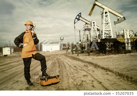 Oil and gas industry worker. Oil and gas industry worker. 35207035