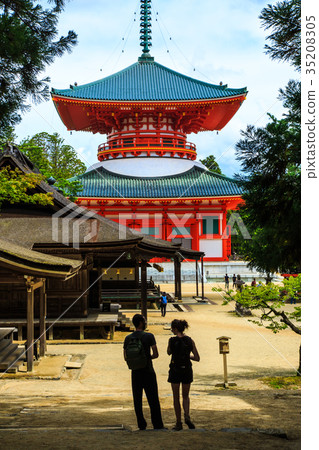 At the bottom of the mountain, the Tower Otome Takanoyama World Heritage Site 35208305