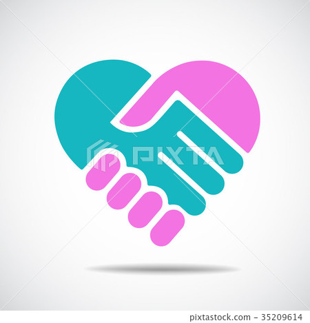 Hands together. Heart symbol. Vector Hands together. Heart symbol. Vector 35209614