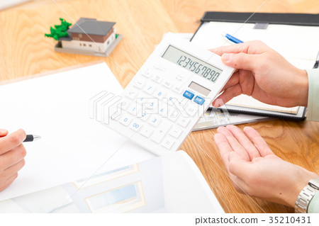 Home plan plan price presentation construction company builders Property introduction House search stock photos Customers Body parts 35210431
