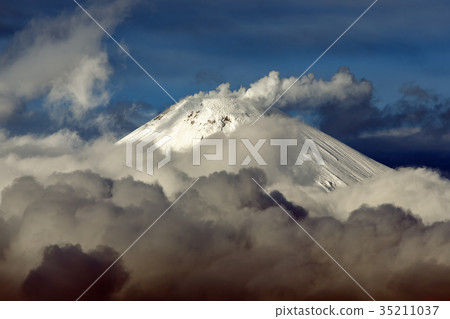 Cone of active Avacha Volcano on Kamchatka 35211037