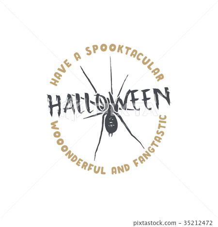 Halloween badge. Vintage hand drawn logo design 35212472