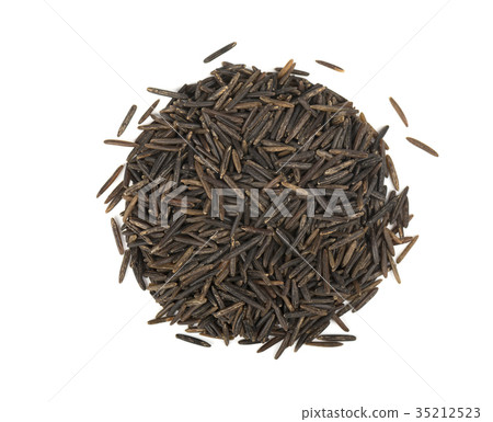 Wild black rice isolated on white background. The 35212523