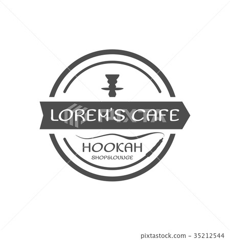 Hookah relax label, badge. Vintage shisha logo Hookah relax label, badge. Vintage shisha logo 35212544
