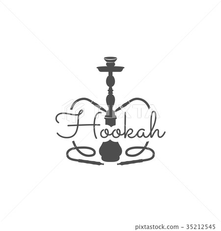 Hookah relax label, badge. Vintage shisha logo 35212545