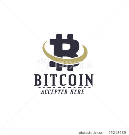 Bitcoin Accepted emblem. Crypto currencies label Bitcoin Accepted emblem. Crypto currencies label 35212689
