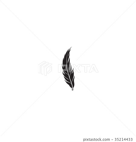 Feather silhouette on white background. Bird icon Feather silhouette on white background. Bird icon 35214433