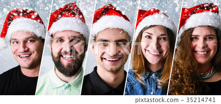 People wearing Santa hat 35214741