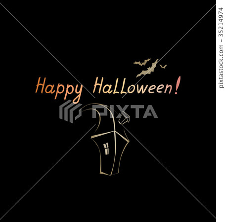 Halloween greeting card. Holiday bat background Halloween greeting card. Holiday bat background 35214974