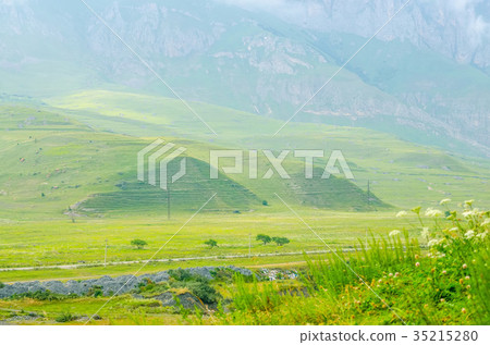 Beautiful hillside in Ossetian mountains 35215280