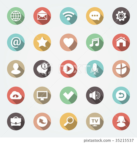 Web icons set in flat design with long shadows 35215537