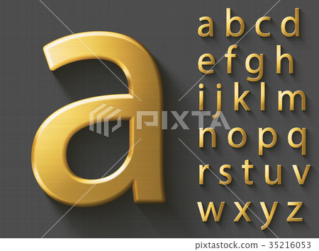 Golden luxury 3D alphabet: lowercase English 35216053
