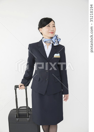 CA客艙服務員與飛機 35218194