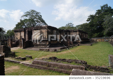 A collection of stone monuments of the Bolongnaruwa ruins, Sri Lanka A collection of stone monuments of the Bolongnaruwa ruins, Sri Lanka 35219696