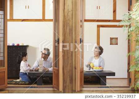 Grandfather, grandmother, granddaughter 35219937