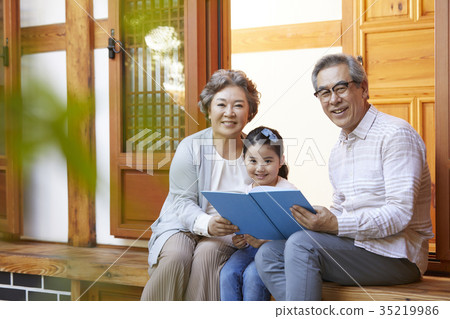 Grandfather, grandmother, granddaughter Grandfather, grandmother, granddaughter 35219986