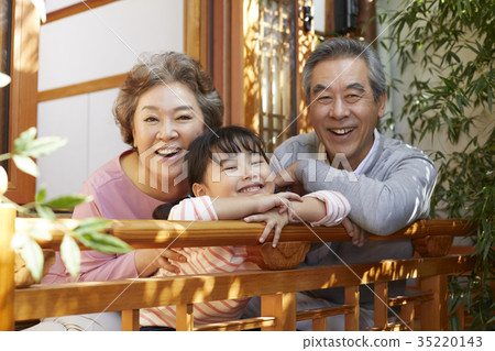 Grandfather, grandmother, granddaughter 35220143