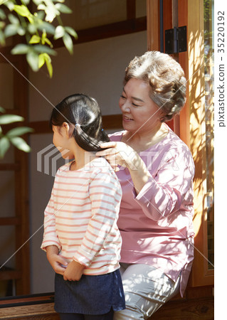 Grandmother, granddaughter 35220192