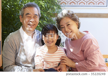 Grandfather, grandmother, granddaughter Grandfather, grandmother, granddaughter 35220249