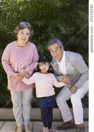 Grandfather, grandmother, granddaughter 35220282