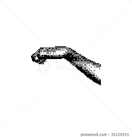 gesture right hand knocking 8 bit - Stock Illustration [35220553] - PIXTA