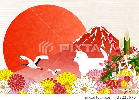 New Year's card, Mt. Fuji background 35220679