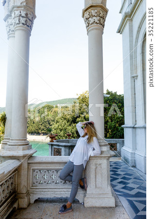 Courtyard of Miramare castle in Trieste, Italy 35221185